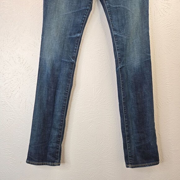 AG Skinny Straight Jeans Size 31 High Rise Dark Blue Wash Casual Stretch Denim - Picture 4 of 13